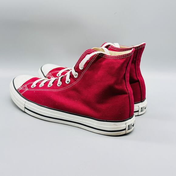 Converse Shoes Mens 11 Red Canvas Chuck Taylor All Star High Top Lace Up Sneaker - Picture 6 of 12